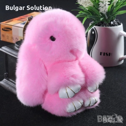 🧸Ключодържател Заешка Кожа - Пухкаво Мекичко Зайче 14см [Заек], снимка 3 - Плюшени играчки - 52284384