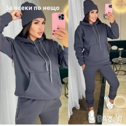 Дамски ватирани спортен комплект с три части - 4 налични цвята Код A157, снимка 5 - Спортни екипи - 47585579