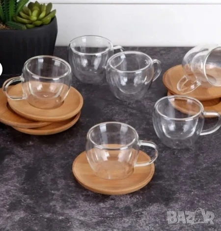 Стъклена чаша за кафе с двойно дъно 200ml