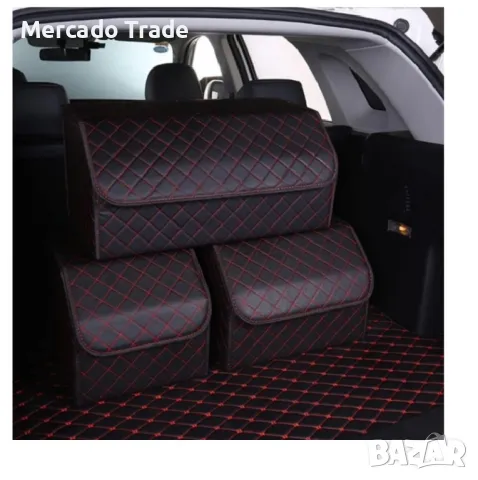 Луксозен кожен органайзер Mercado Trade, Сгъваем, С червен шев, 55х30х30см., снимка 5 - Аксесоари и консумативи - 49900092