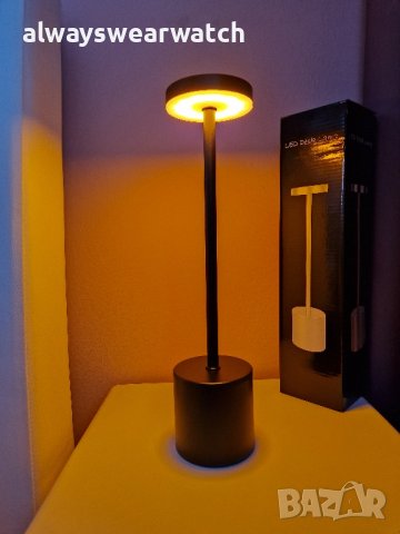 Лед лампа за маса / безжична - 3 режима на светене и регул. светлина, снимка 3 - Настолни лампи - 44001139