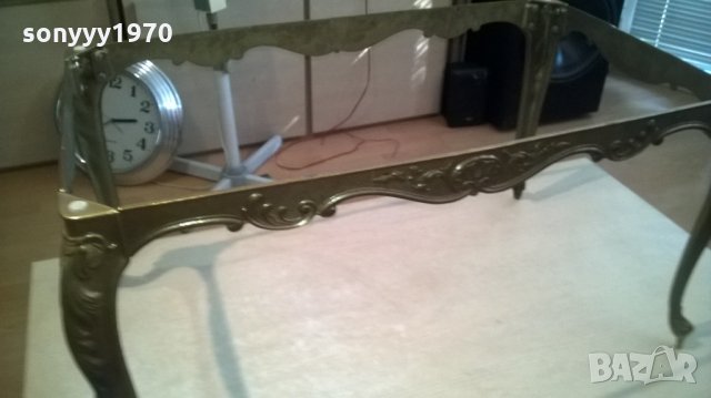 АНТИЧНА маса в цвят злато-мед/месинг-внос франция, снимка 9 - Антикварни и старинни предмети - 26284131