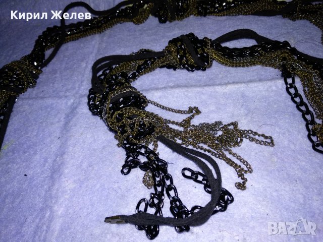 ШАРМАНТНО ФЕШЪН АРТ ДАМСКО КОЛАНЧЕ със СИНДЖИРЧЕТА НЕРЪЖДАЕМА СТОМАНА и ШНУРЧЕТА 34782, снимка 5 - Колани - 39201911