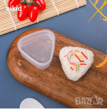 различни форми пластмасови форми кутии за суши хапки ориз Онигири форма, снимка 3 - Форми - 44901192