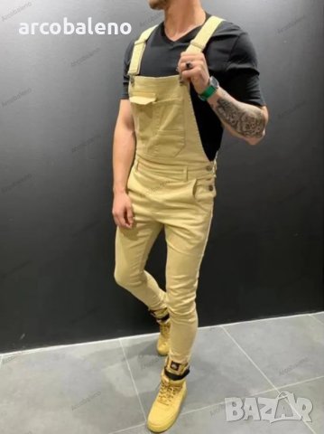 Мъжки дънки с тиранти в нов стил, 5цвята, снимка 13 - Дънки - 39815926