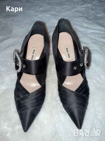 Елегантни обувки Miu Miu с камъни., снимка 3 - Дамски обувки на ток - 52474368