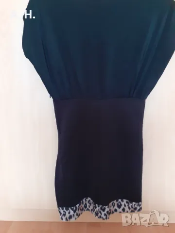 черна къса рокля с леопардов принт, снимка 2 - Рокли - 48907137