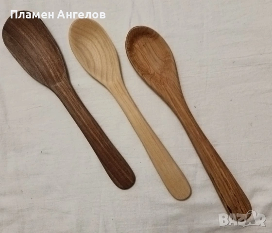 Дървени издълбани бъркалки 3 броя. 
