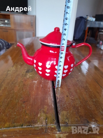 Стар емайлиран чайник #34, снимка 7 - Други ценни предмети - 52171068