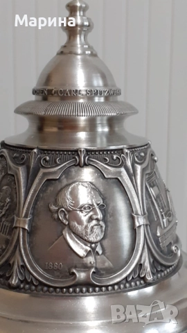 Халба за бира от калай, 700 мл,  Antik*Vintage #101, снимка 5 - Антикварни и старинни предмети - 52367675