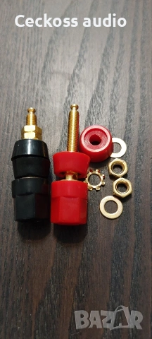 Клеми тип банан (позлатени), снимка 2 - Тонколони - 53442843