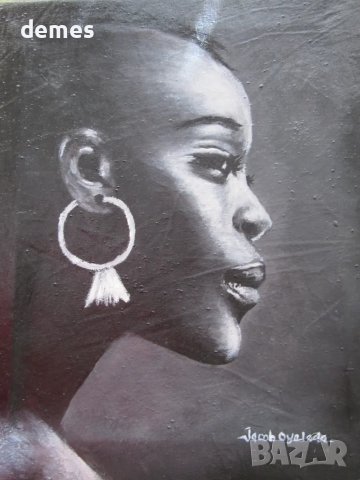 Портрет на жена-африканка-картина с маслени бои-серия, снимка 3 - Картини - 48449356