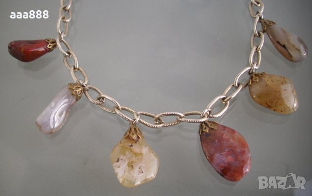 Комплект колие и пръстен африкански ахат , снимка 4 - Бижутерийни комплекти - 27436925