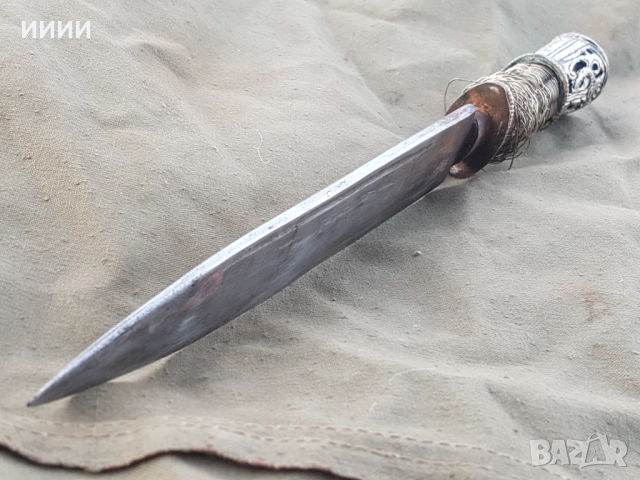 Сребърен нож кама, снимка 5 - Антикварни и старинни предмети - 51895512