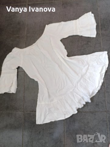 Lascana бяла памучна рокля за плаж