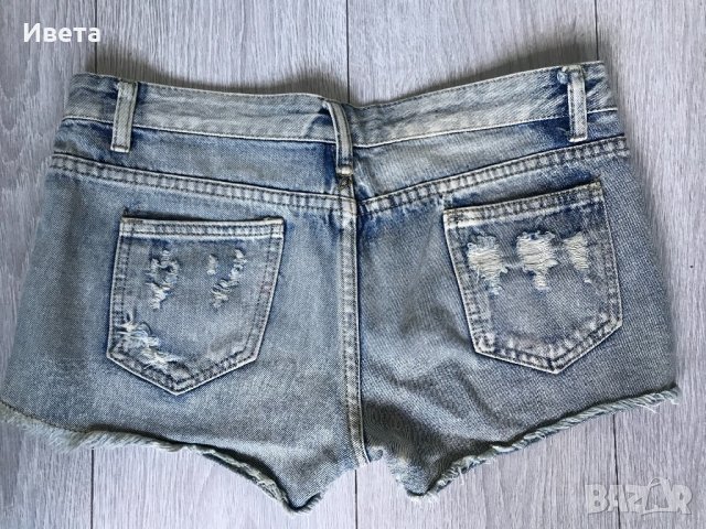 Дънкови панталонки с перли, снимка 4 - Къси панталони и бермуди - 33131466