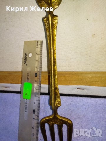 Стара ОГРОМНА КОЛЕКЦИОНЕРСКА ДЕКОРАТИВНА БРОНЗОВА ВИЛИЦА За ТЕМАТИЧЕН РЕТРО ИНТЕРИОР УКРАСА 42759, снимка 12 - Декорация за дома - 43919104