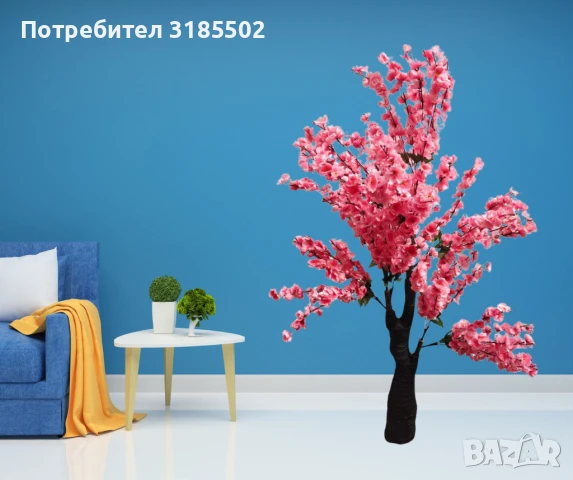 Изкуствено декоративно дърво, Цъфтяща сакура, 1.7 м, снимка 6 - Изкуствени цветя - 51227405