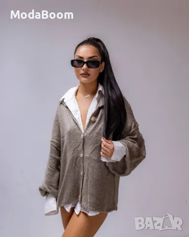 Сив дамски дълъг пуловер 