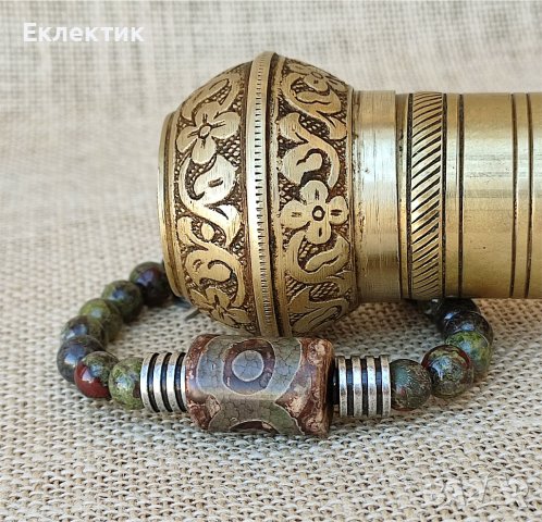 Унисекс гривна с Дзи мънисто и яспис Драконова кръв, снимка 5 - Гривни - 39736569