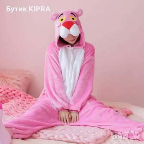 !ПОСЛЕДНИ БРОЙКИ L и XL! Пухкава пижама, Костюми тип onesie и kigurumi, ПИНКО РОЗОВАТА ПАНТЕРА , снимка 1 - Пижами - 38312213