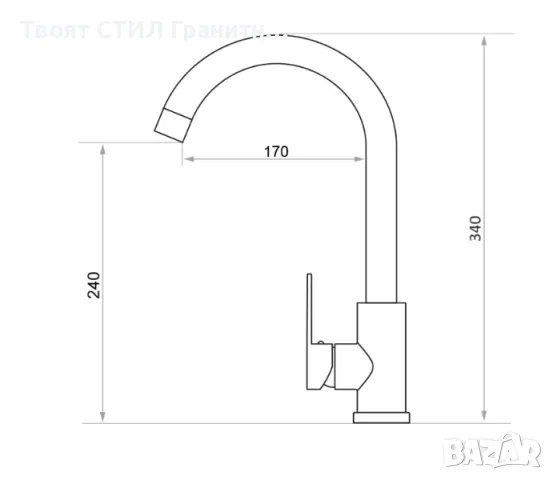 Бежов гранитен смесител за кухня – Модел 5600, снимка 5 - Смесители - 48615110