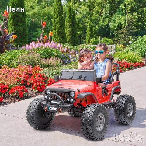 Акумулаторен Двуместен джип JEEP 4X4 12v14Ah батерия,MP4 плейър, снимка 11 - Детски велосипеди, триколки и коли - 43685764