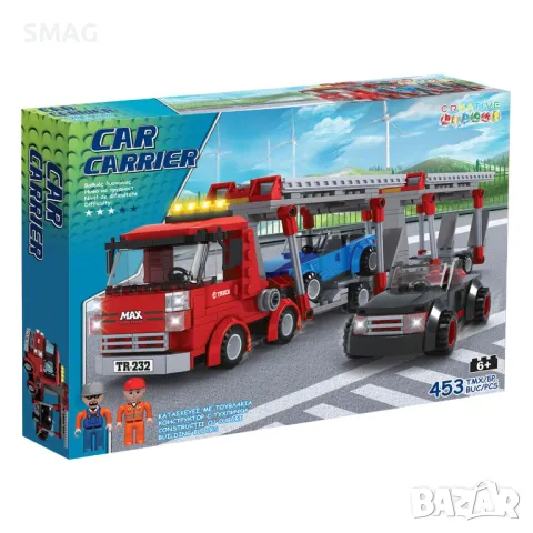 Комплект пластмасови части Конструктор Kамион с превозни средства и 2 фигурки (453 части) S_1242358