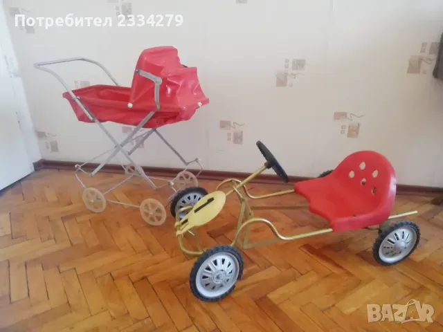 Стара децка количка с педали, 1970год. , снимка 11 - Антикварни и старинни предмети - 47647621