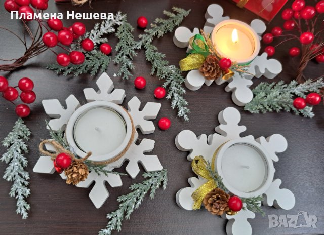 Коледен свещник "Снежинка"!, снимка 6 - Други - 43211468