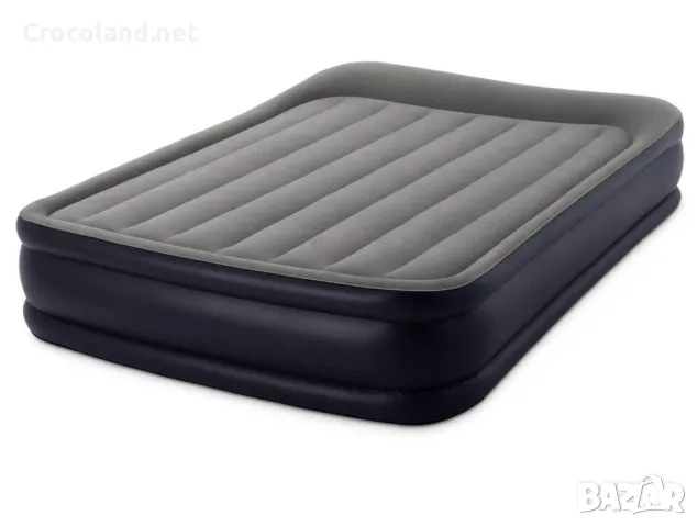 Надуваем матрак Intex Deluxe Pillow Rest Raised, 152 x 203 x 42 см, вградена помпа, плюшена повърхно