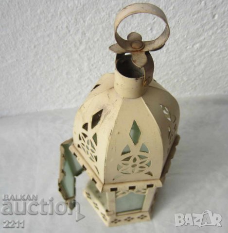  Стар градински фенер, свещник, за свещ ламарина метал, снимка 5 - Антикварни и старинни предмети - 28874093