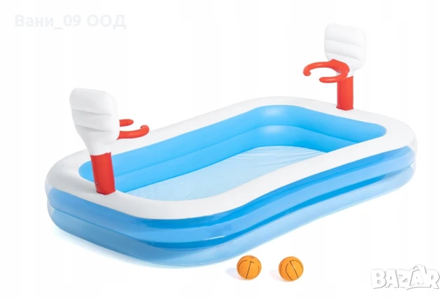 Детски надуваем басейн с 2 баскетболни коша , снимка 6 - Басейни и аксесоари - 50597218