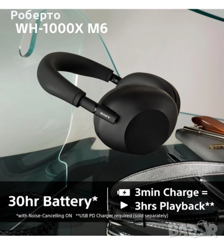 Слушалки Sony WH-1000XM6, снимка 3 - Bluetooth слушалки - 52922357