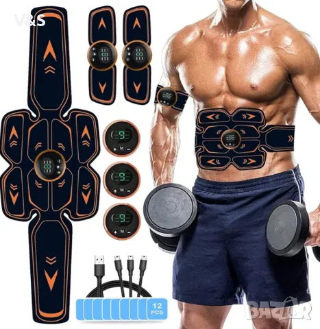 Електрически мускулен стимулатор, EMS коремна чувствителност, USB зареждане ABS Trainer/Тонер за кор, снимка 1