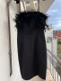 Разкошна нова черна парти коктейлна строго официална рокля Mohito пера пухчета , снимка 12