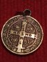 СТАР ДВУСТРАНЕН РИМОКАТОЛИЧЕСКИ РЯДЪК МЕДАЛЬОН СРЕБРО или ПОСРЕБРЕН ИКОНКА 25277, снимка 2