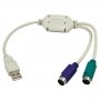 Преходник USB Към 2xPS2 LogiLink, SS300750, снимка 1 - Мрежови адаптери - 39013676