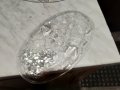 Пресовано стъклено плато поднос за сервиране от гроздови кристали 230х145х20мм-2 броя нови, снимка 6