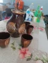Керамична кана със 5 чаши, снимка 2