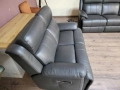 Тъмно сиви кожени дивани тройка и двойка с ел. релакс механизъм, снимка 9