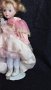 Ретро  порцеланова кукла на стойка ,винтидж 30см, снимка 2