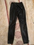 Нов страхотен черен лъскав кожен панталон "FB" с ципове, размер S, снимка 4