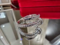 CARTIER Nail Juste un Clou Silver Small Paved Diamonds Пръстен Пирон, снимка 4