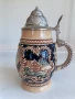 Халба за бира, немска с богата орнаментика и метален капак . , снимка 4
