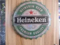Метална Табела Heineken бира Хайнекен капачка бутилка голяма Премиум, снимка 1