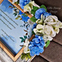 Персонализирана рамка с цветя и осветление , снимка 2 - Подаръци за кръщене - 40052914