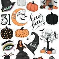 Скрапбук стикери за декорация планер halloween хелоуин самозалепващ лист А5 - различни видове, снимка 1 - Други - 38086615