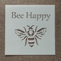 Шаблон стенсил Bee happy S104 скрапбук декупаж, снимка 1 - Други - 44890338