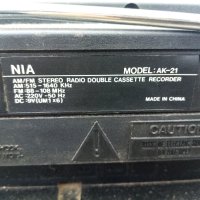 Двукасетъчен радиокасетофон NIA-AK-21, снимка 10 - Антикварни и старинни предмети - 43549431
